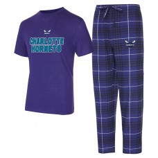 Charlotte Hornets Concepts Sport Purple/Black Vector T-Shirt & Flannel Pants Sleep Set
