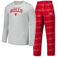 Футболка с длинным рукавом и штаны Chicago Bulls Concepts Sport Red Petition