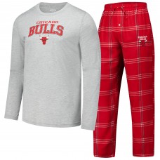 Футболка с длинным рукавом и штаны Chicago Bulls Concepts Sport Red Petition