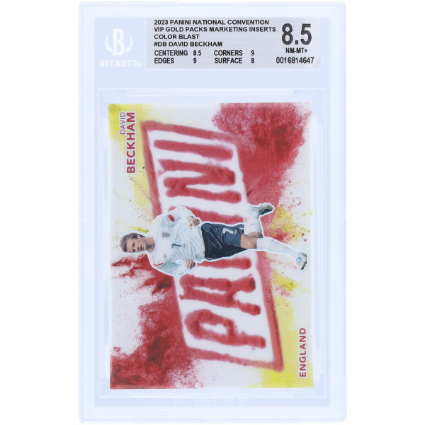 Карточка David Beckham England National Team 2023 Panini National Convention Color Blast #DB #2/10 BGS Authenticated 8.5 - 8.5,9,9,8 Subgrades