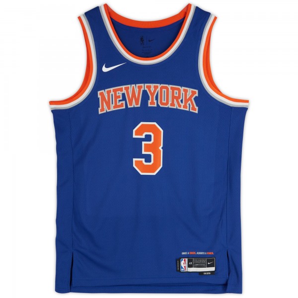 Josh Hart New York Knicks Autographed Fanatics Authentic Blue Nike 2022-23 Icon Edition Swingman Jersey with NY Forever Inscription