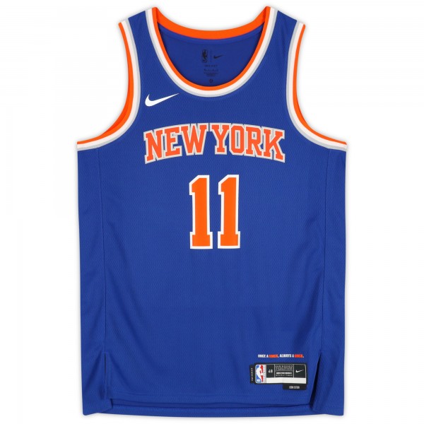 Jalen Brunson New York Knicks Autographed Fanatics Authentic Blue Nike Icon Edition Swingman Jersey