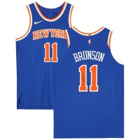Jalen Brunson New York Knicks Autographed Fanatics Authentic Blue Nike Icon Edition Authentic Jersey
