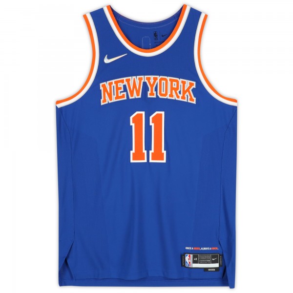 Jalen Brunson New York Knicks Autographed Fanatics Authentic Blue Nike Icon Edition Authentic Jersey
