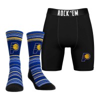 Indiana Pacers Rock Em Socks Primary Crew Socks & Boxer Briefs Combo Pack