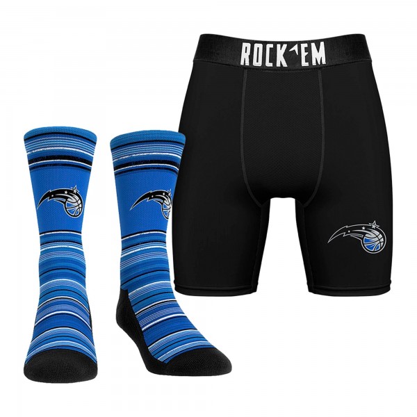 Orlando Magic Rock Em Socks Primary Crew Socks & Boxer Briefs Combo Pack