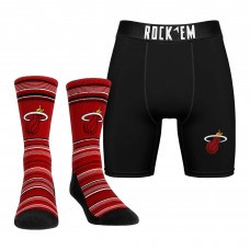 Miami Heat Rock Em Socks Primary Crew Socks & Boxer Briefs Combo Pack