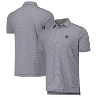 New York Yankees Peter Millar Navy Jubilee Stripe Stretch Jersey Polo