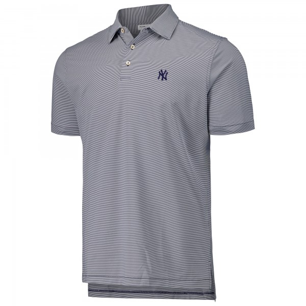 New York Yankees Peter Millar Navy Jubilee Stripe Stretch Jersey Polo