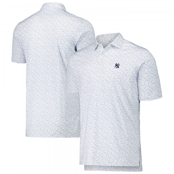 New York Yankees Peter Millar White Batter Up Performance Jersey Polo