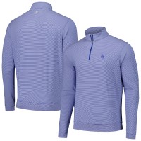 Los Angeles Dodgers Peter Millar Royal Perth Sugar Stripe Performance Quarter-Zip Top