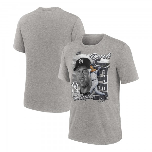 New York Yankees Derek Jeter Nike Heather Gray Cooperstown Collection Player Local T-Shirt