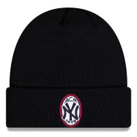 New York Yankees x AC Milan New Era Black Script Cuffed Knit Hat