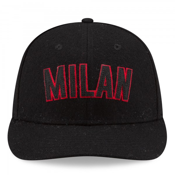 Бейсболка New York Yankees x AC Milan New Era Black Wordmark Low Profile 9FIFTY Stretch-Snap