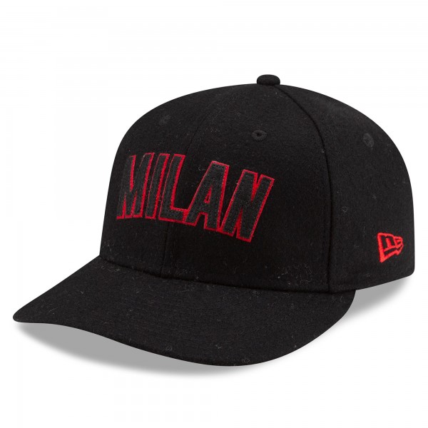 Бейсболка New York Yankees x AC Milan New Era Black Wordmark Low Profile 9FIFTY Stretch-Snap