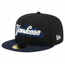 Бейсболка New York Yankees New Era Black Shadow Stitch 59FIFTY