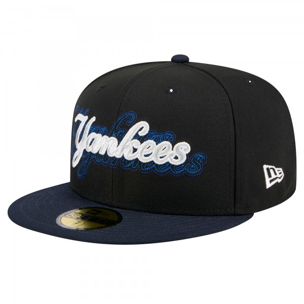Бейсболка New York Yankees New Era Black Shadow Stitch 59FIFTY
