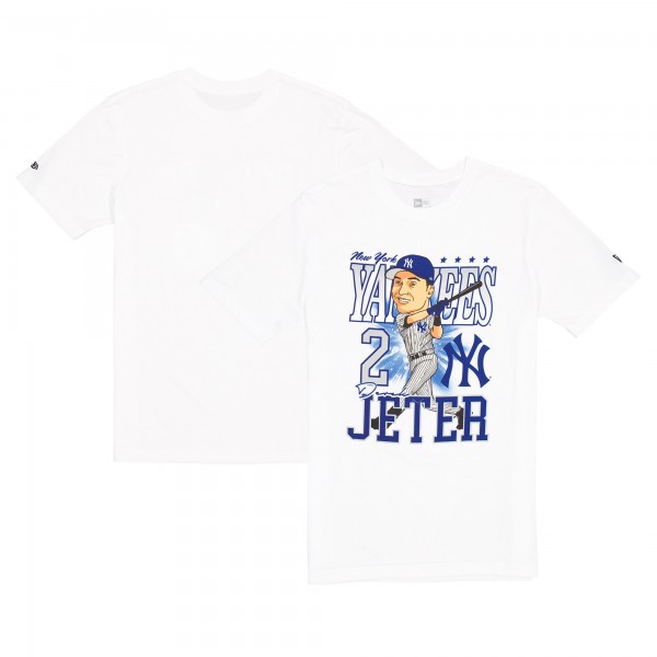 New York Yankees Derek Jeter New Era White Caricature T-Shirt