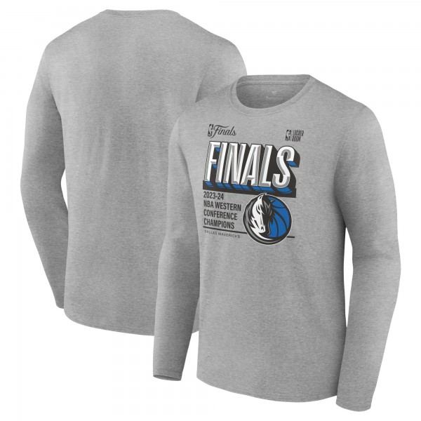 Футболка с длинным рукавом Dallas Mavericks 2024 Western Conference Champions Locker Room Post Up Move - Steel
