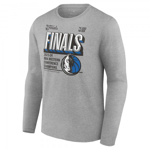 Футболка с длинным рукавом Dallas Mavericks 2024 Western Conference Champions Locker Room Post Up Move - Steel
