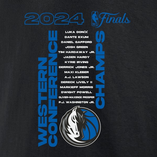 Футболка Dallas Mavericks 2024 Western Conference Champions Jump Ball Roster - Black