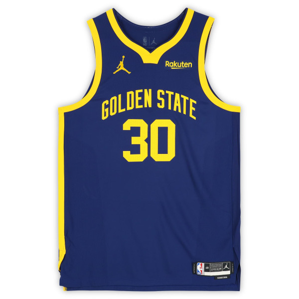 Джерси с автографом Stephen Curry Golden State Warriors Fanatics Authentic Navy Jordan Brand 2022-23 Statement Edition Authentic with Sponsor Patch