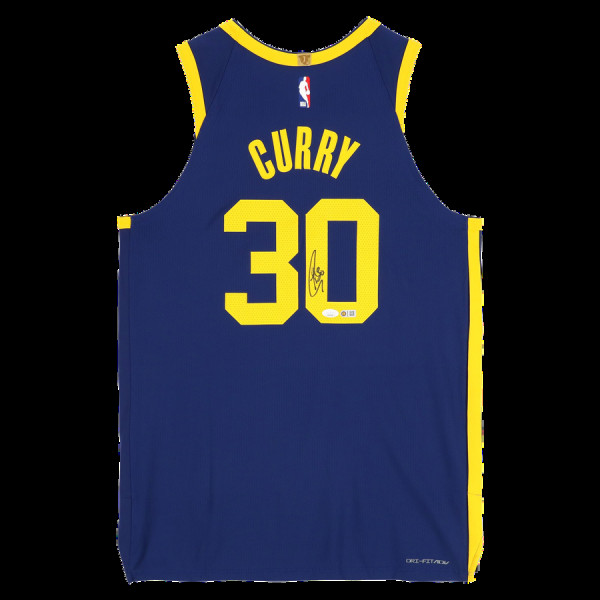 Джерси с автографом Stephen Curry Golden State Warriors Fanatics Authentic Navy Jordan Brand 2022-23 Statement Edition Authentic with Sponsor Patch