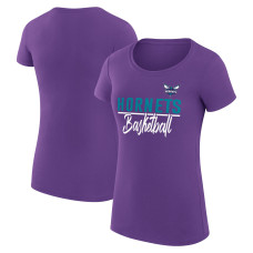 Женская футболка Charlotte Hornets G-III 4Her by Carl Banks Purple Super-Slim Fit Lightweight Team Sport V-Neck