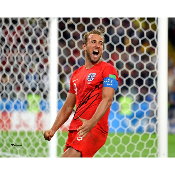 Фото с автографом Harry Kane England National Team Fanatics Authentic 8 x 10 Red Jersey Celebrating 6th Goal in 2018 FIFA World Cup