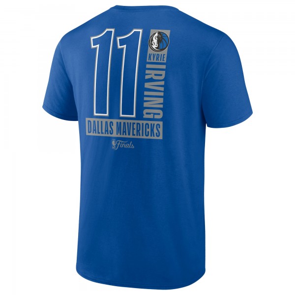 Футболка Kyrie Irving Dallas Mavericks 2024 NBA Finals Inbound Pass Name & Number  - Blue