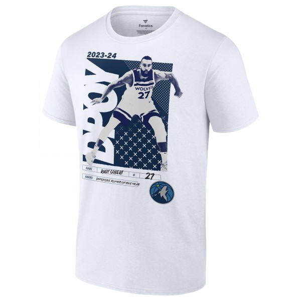 Футболка Rudy Gobert Minnesota Timberwolves 2024 NBA Defensive Player of the Year Layup Package - White