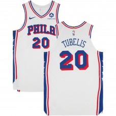Ąžuolas Tubelis Philadelphia 76ers Fanatics Authentic Player-Issued #20 White Nike Jersey from the 2023-24 NBA Season - Size 52+4