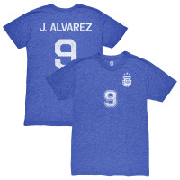 Футболка Julián Álvarez Argentina National Team 1863FC Retro Name & Number Tri-Blend - Blue