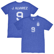 Футболка Julián Álvarez Argentina National Team 1863FC Retro Name & Number Tri-Blend - Blue