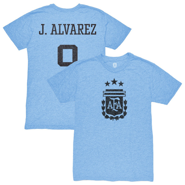Футболка Julián Álvarez Argentina National Team 1863FC Retro Tri-Blend - Light Blue