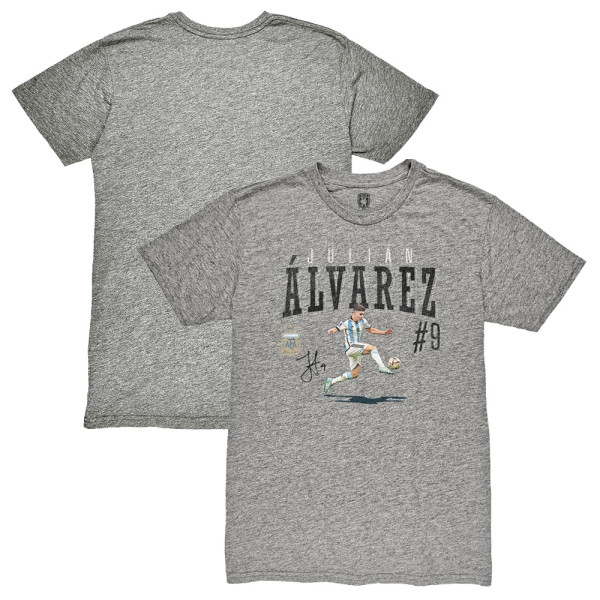 Футболка Julián Álvarez Argentina National Team 1863FC Snapshot Tri-Blend - Heather Gray