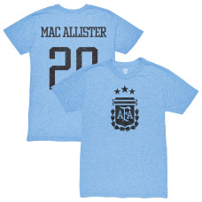 Футболка Alexis Mac Allister Argentina National Team 1863FC Retro Tri-Blend - Light Blue