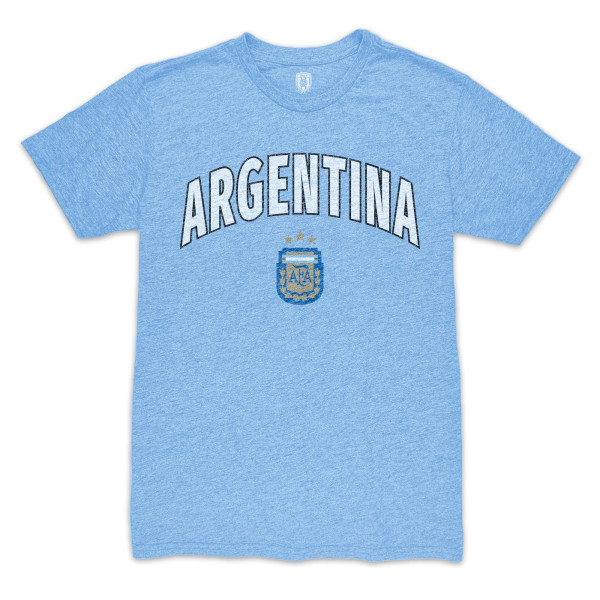 Футболка Argentina National Team 1863FC Retro Wordmark Tri-Blend - Light Blue
