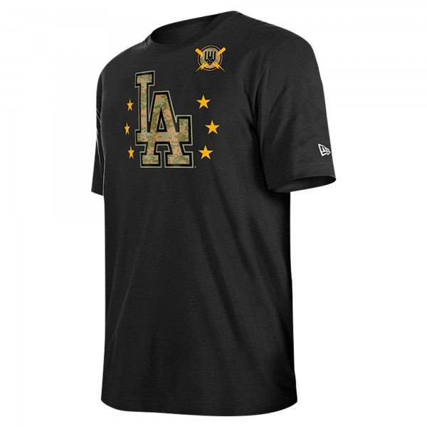 Los Angeles Dodgers New Era Black 2024 Armed Forces Day T-Shirt