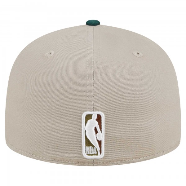 Бейсболка Chicago Bulls New Era Lifestyle Tree Bark 59FIFTY - Natural/Hunter Green