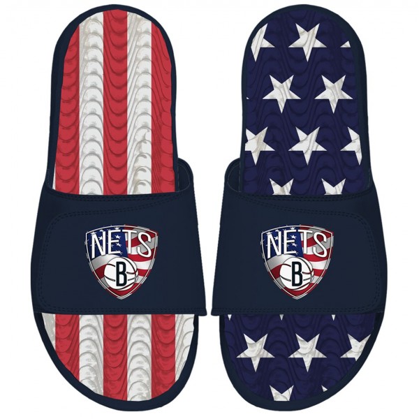 Brooklyn Nets ISlide Unisex Americana Gel Slide Sandals - Navy