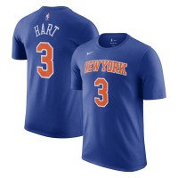New York Knicks Josh Hart Nike Blue Icon Edition Name & Number T-Shirt
