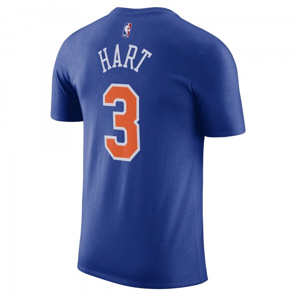 New York Knicks Josh Hart Nike Blue Icon Edition Name & Number T-Shirt