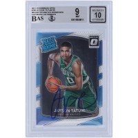 Jayson Tatum Boston Celtics Autographed 2017-18 Panini Donruss Optic Rated Rookie #198 Beckett Fanatics Witnessed Authenticated 9/10 Rookie Card