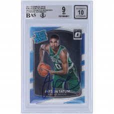 Jayson Tatum Boston Celtics Autographed 2017-18 Panini Donruss Optic Rated Rookie #198 Beckett Fanatics Witnessed Authenticated 9/10 Rookie Card