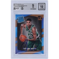 Jayson Tatum Boston Celtics Autographed 2017-18 Panini Donruss Rated Rookie #198 Beckett Fanatics Witnessed Authenticated 9/10 Rookie Card