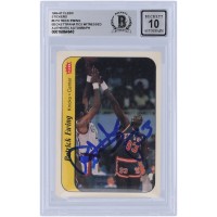 Patrick Ewing New York Knicks Autographed 1986 Fleer Sticker #6 Beckett Fanatics Witnessed Authenticated 10 Rookie Card