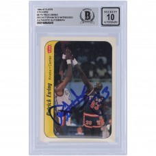Patrick Ewing New York Knicks Autographed 1986 Fleer Sticker #6 Beckett Fanatics Witnessed Authenticated 10 Rookie Card