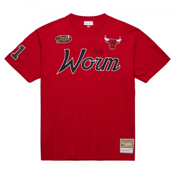 Футболка Dennis Rodman Chicago Bulls Mitchell & Ness Premium Nickname - Red