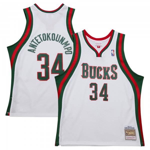 Джерси Milwaukee Bucks Giannis Antetokounmpo Mitchell & Ness White 2013/14 Hardwood Classics Swingman